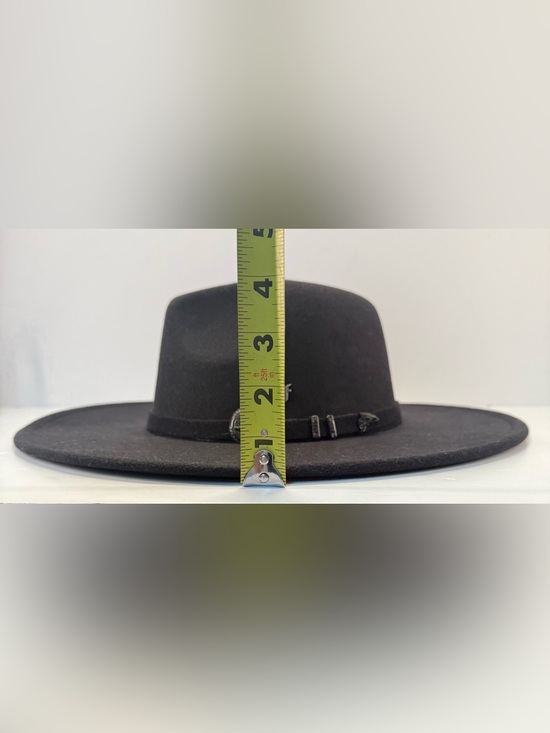 NWT Frye pinch crown women’s Black Wide-Brim Felt Fedora Hat main image 6